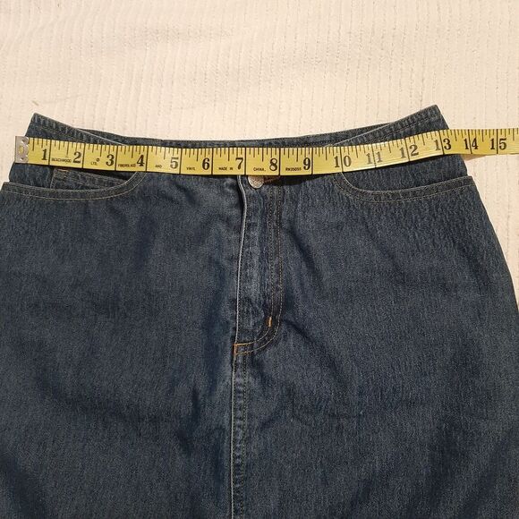 Top One Jeans Pencil Denim Skirt Knee Length Hight waisted Small - Picture 8 of 10